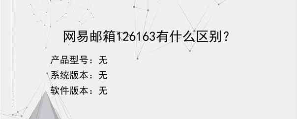 网易邮箱126163有什么区别？