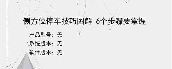 侧方位停车技巧图解 6个步骤要掌握