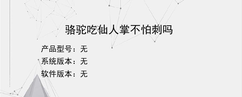 骆驼吃仙人掌不怕刺吗