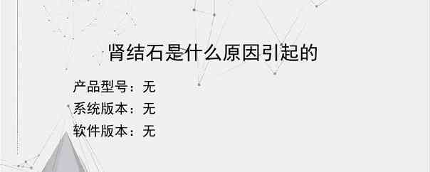 肾结石是什么原因引起的