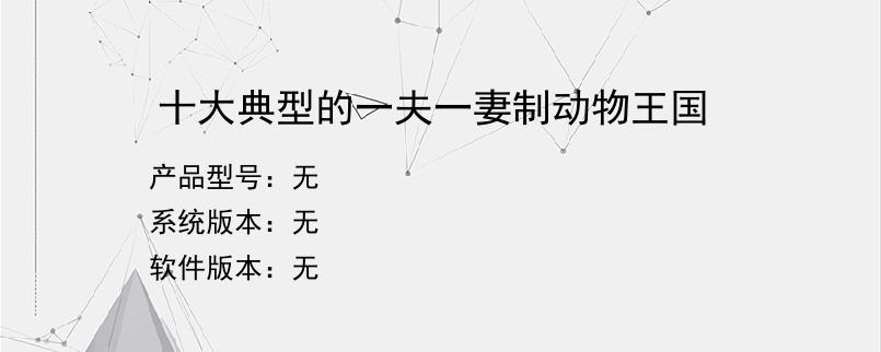 十大典型的一夫一妻制动物王国