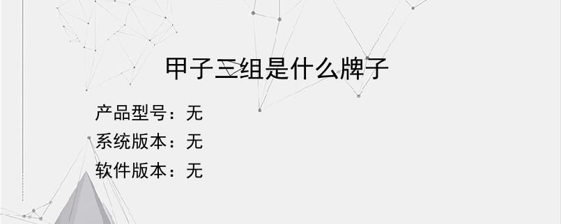 甲子三组是什么牌子？