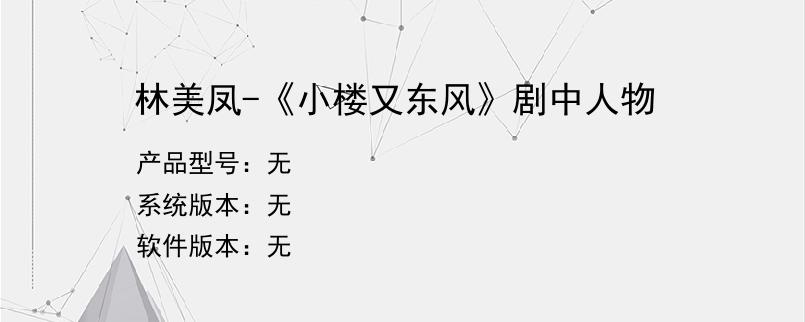 林美凤-《小楼又东风》剧中人物