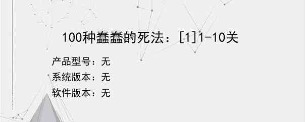 100种蠢蠢的死法：[1]1-10关
