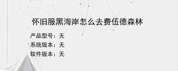 怀旧服黑海岸怎么去费伍德森林