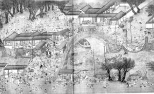 “明本”《清明上河图》虹桥段场景