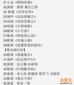 2016年央视春晚节目单