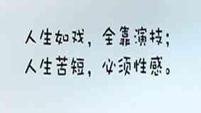 人生如戏全靠演技是什么意思