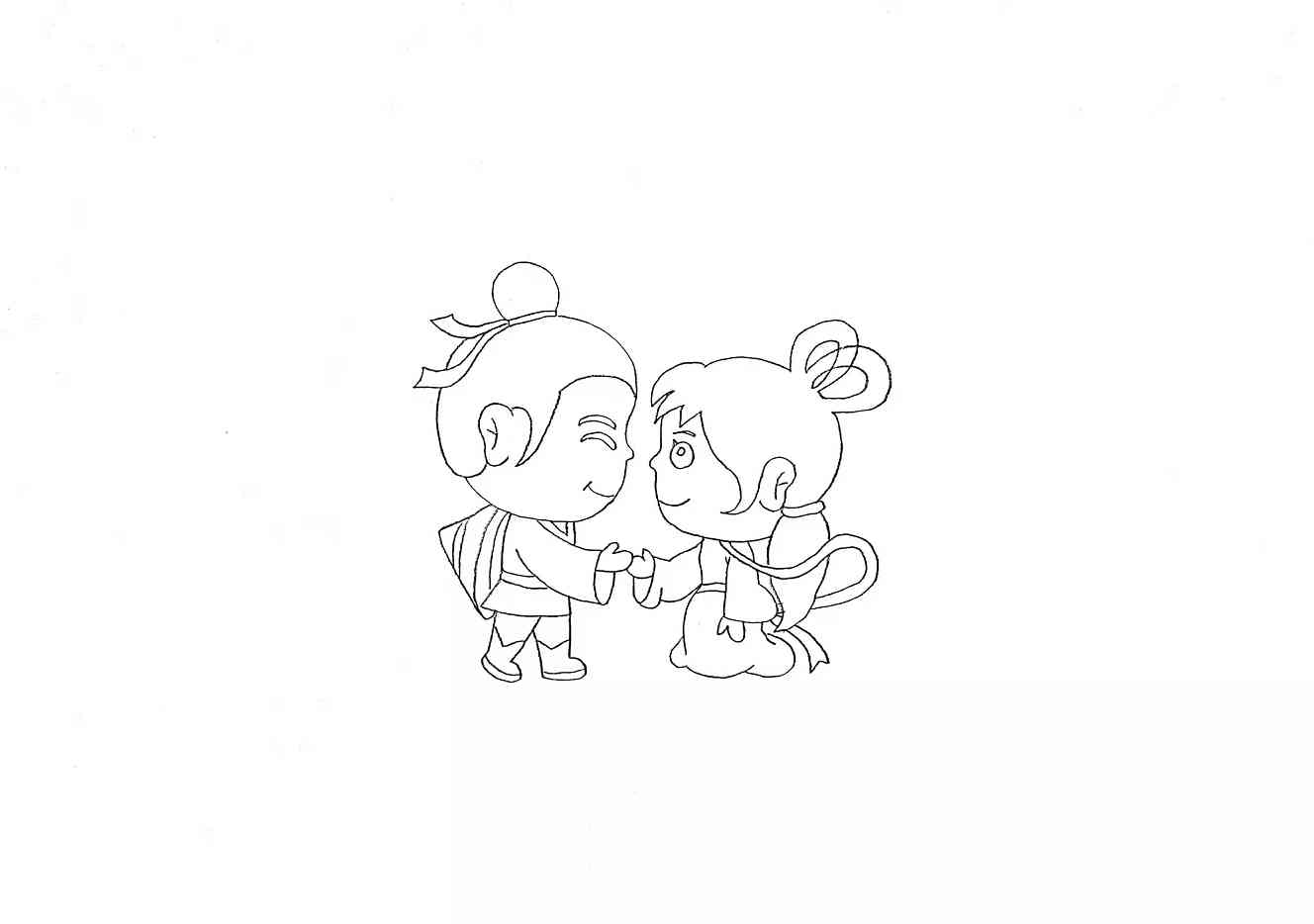 牛郎织女简笔画怎么画