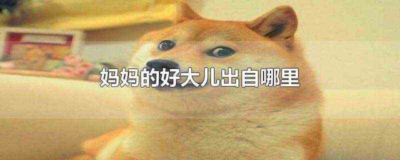 妈妈的好大儿出自哪里